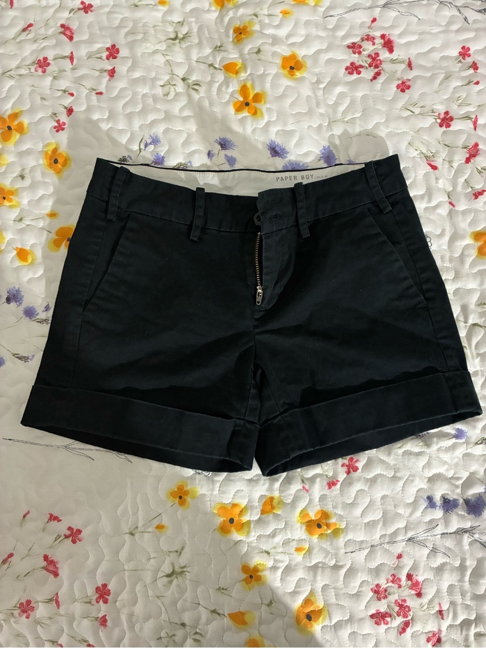 Black Cuffed Women's Jean Shorts
